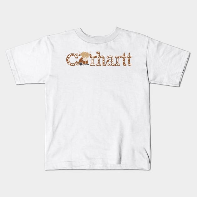 highland-cow-carhartt-enable all products Kids T-Shirt by Lucas Jacobss